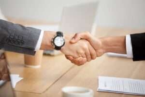 Picture Showing Handshake with client